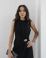 Golden Drape Maxi Dress