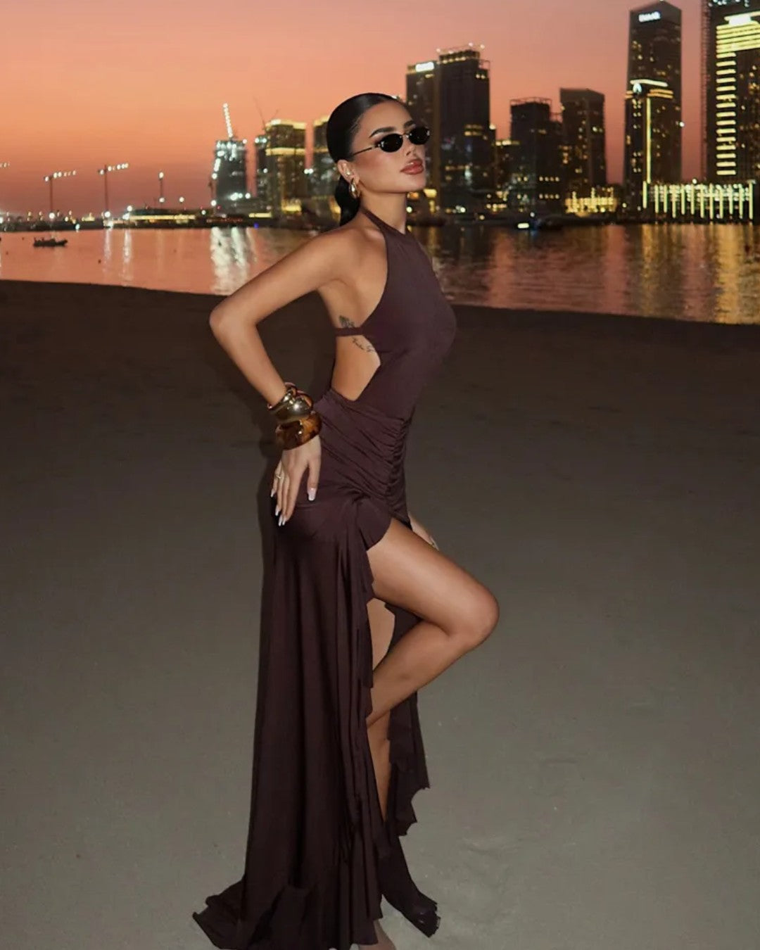Golden Hour Halter Maxi Dress