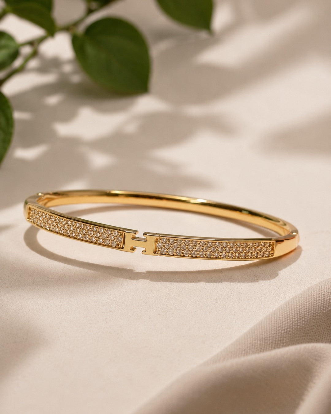 Golden Pavé Cuff Bracelet
