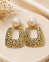 Golden Pearl Statement Earrings
