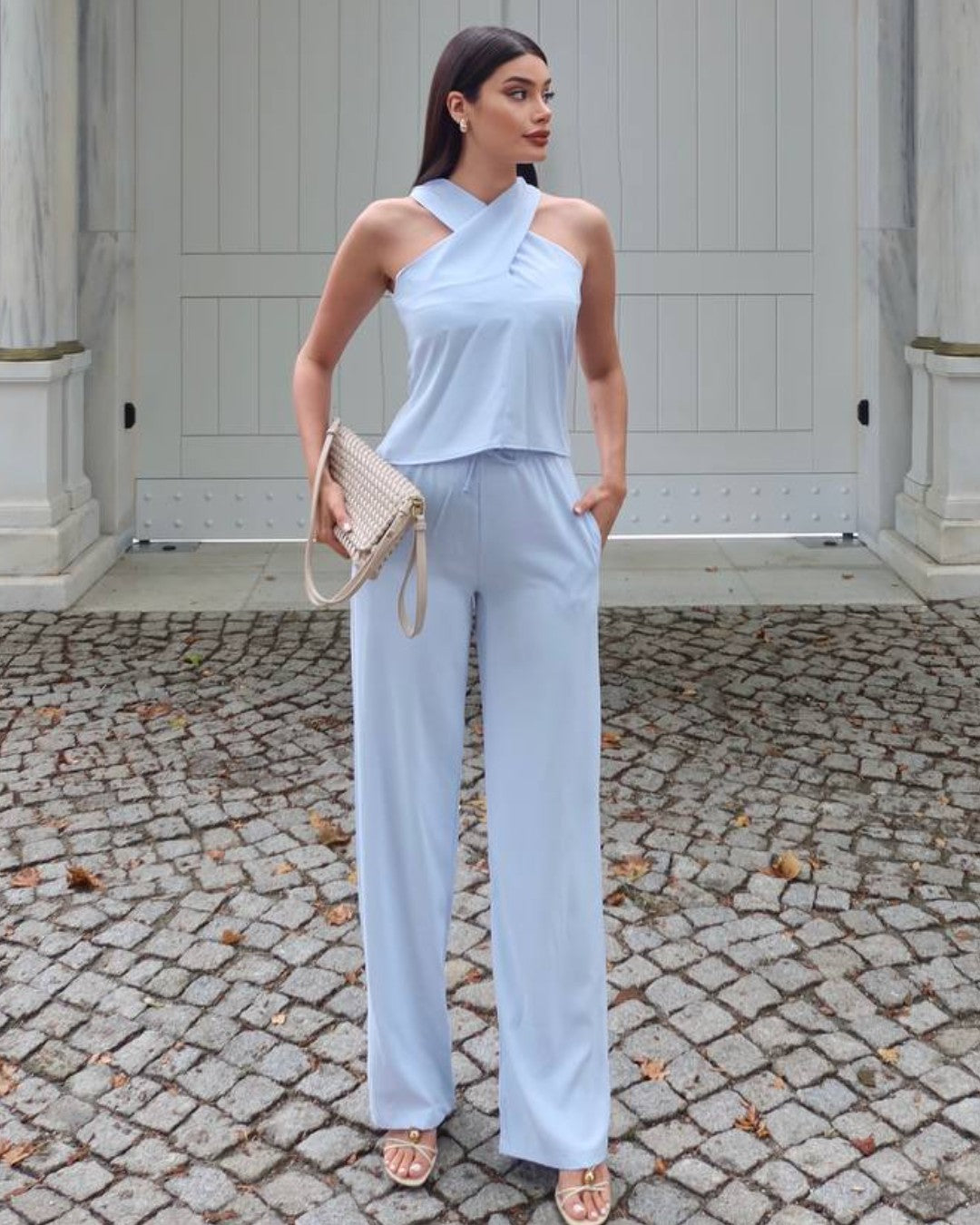 Halter Neck Two-Piece Set