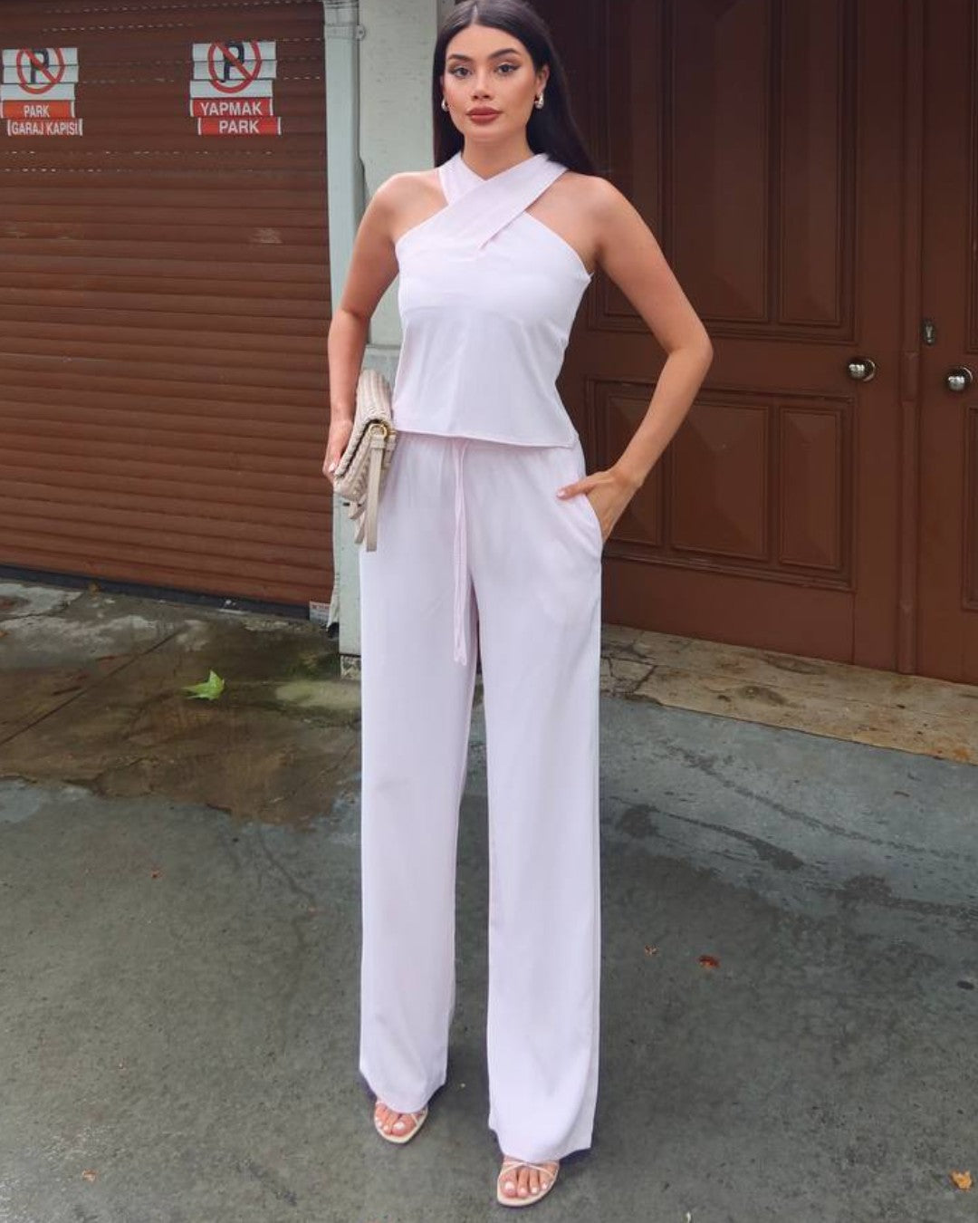 Halter Neck Two-Piece Set
