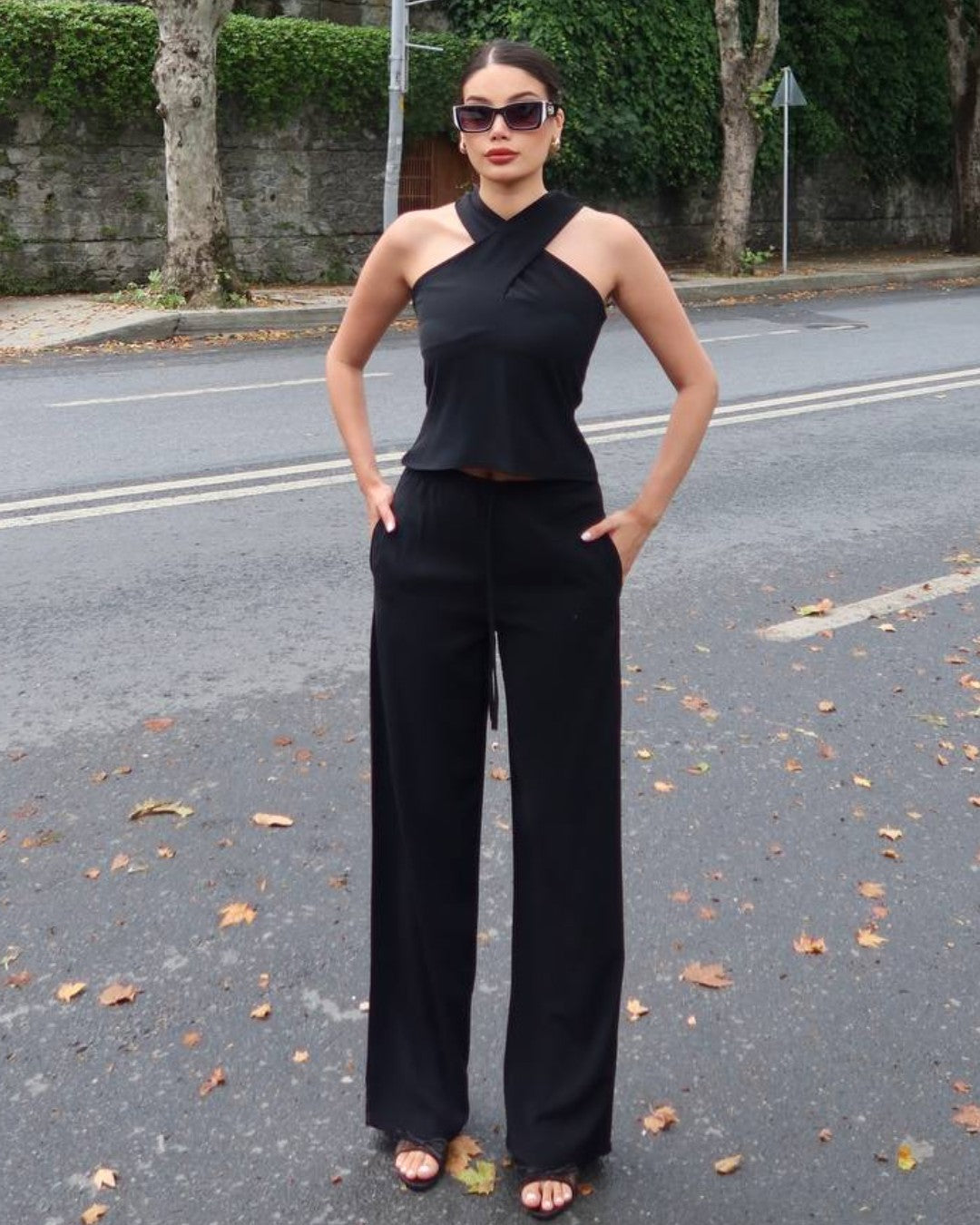 Halter Neck Two-Piece Set
