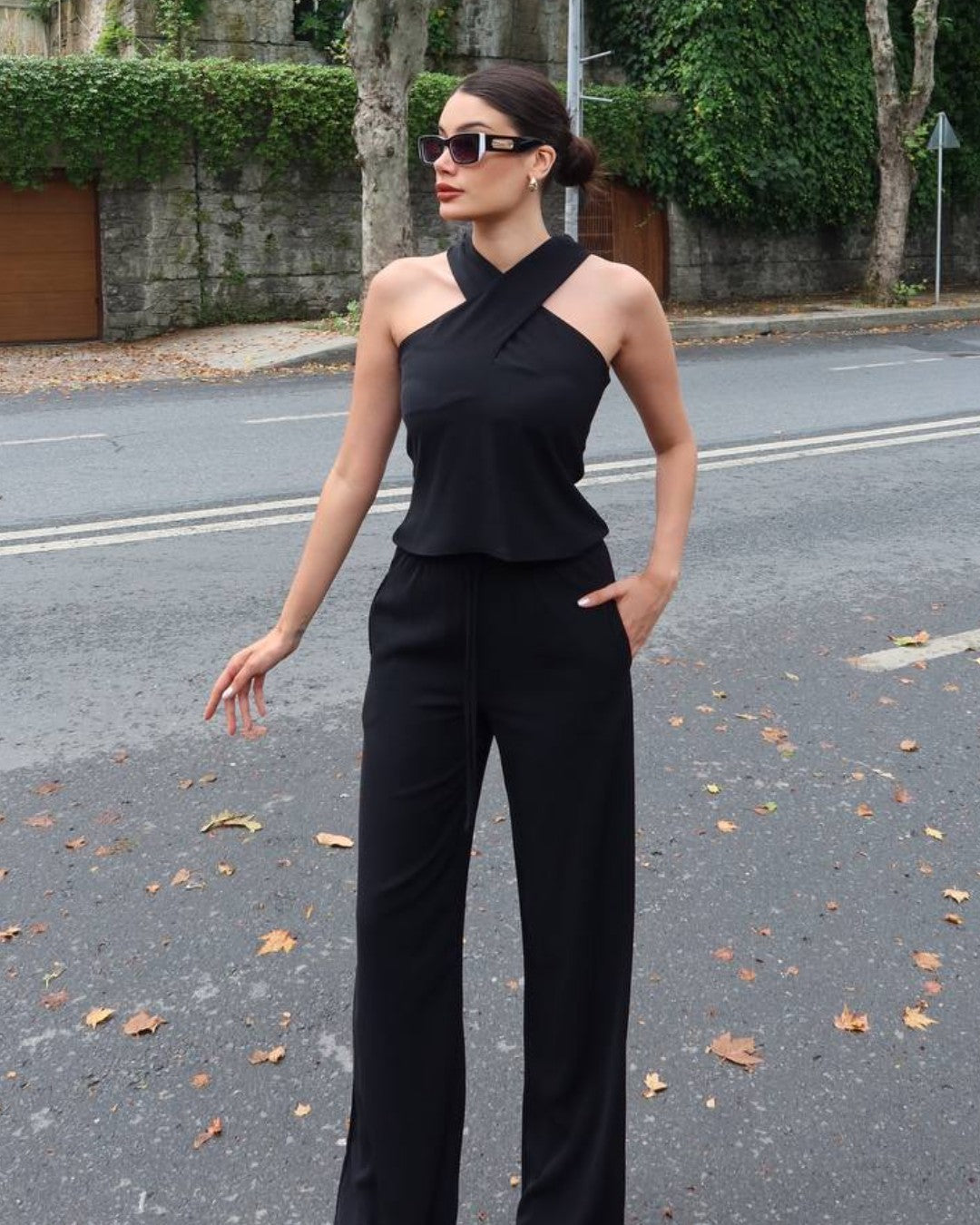 Halter Neck Two-Piece Set