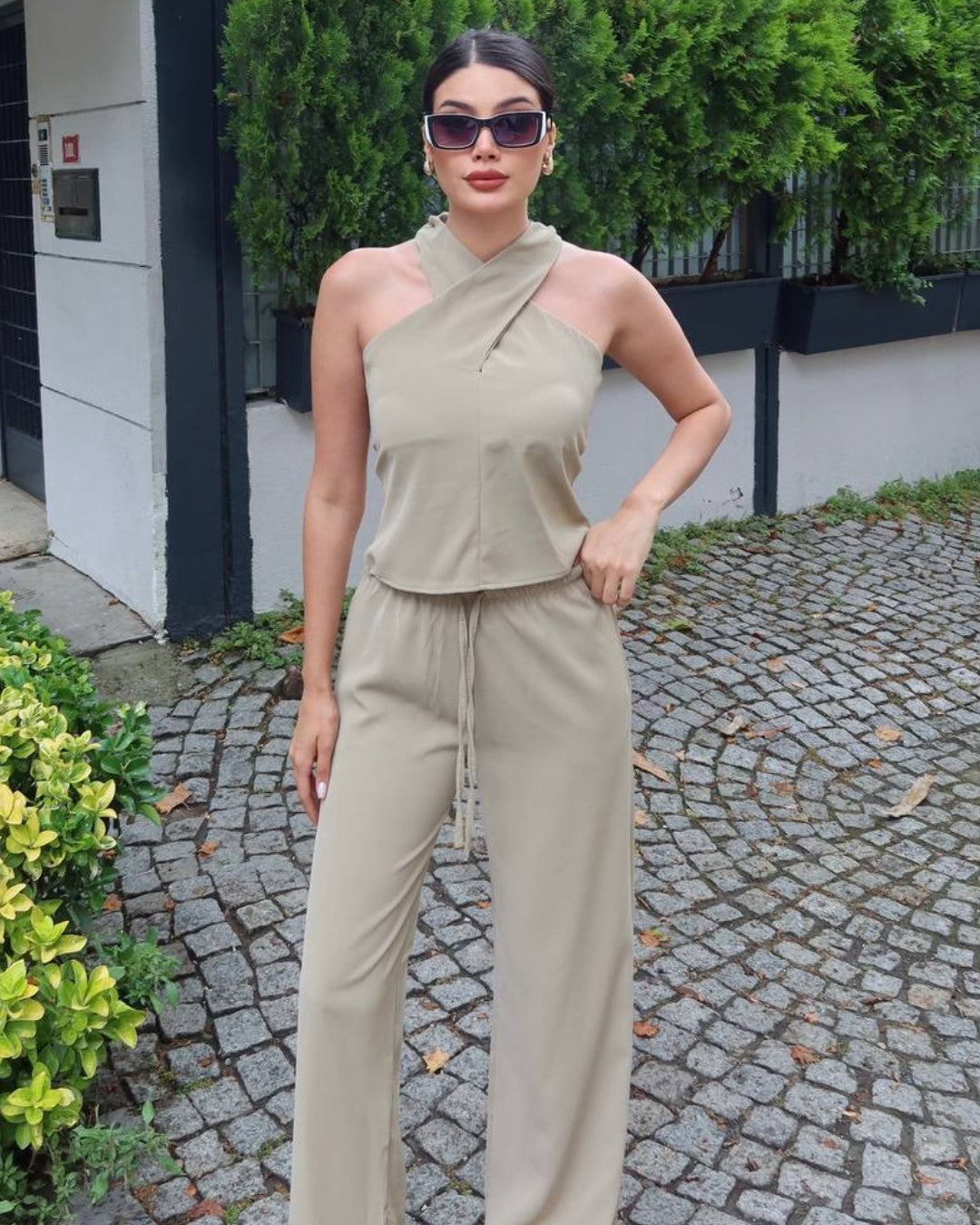 Halter Neck Two-Piece Set