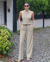 Halter Neck Two-Piece Set