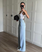 High-Waist Wide Leg Denim