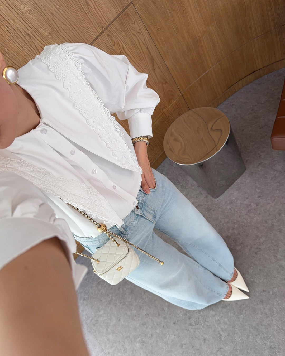 Lace Collar Statement Shirt