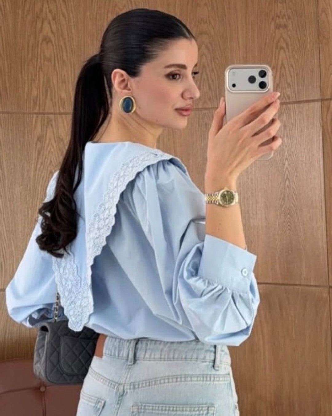 Lace Collar Statement Shirt