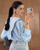 Lace Collar Statement Shirt