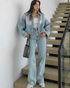 Lace Detail Denim Set