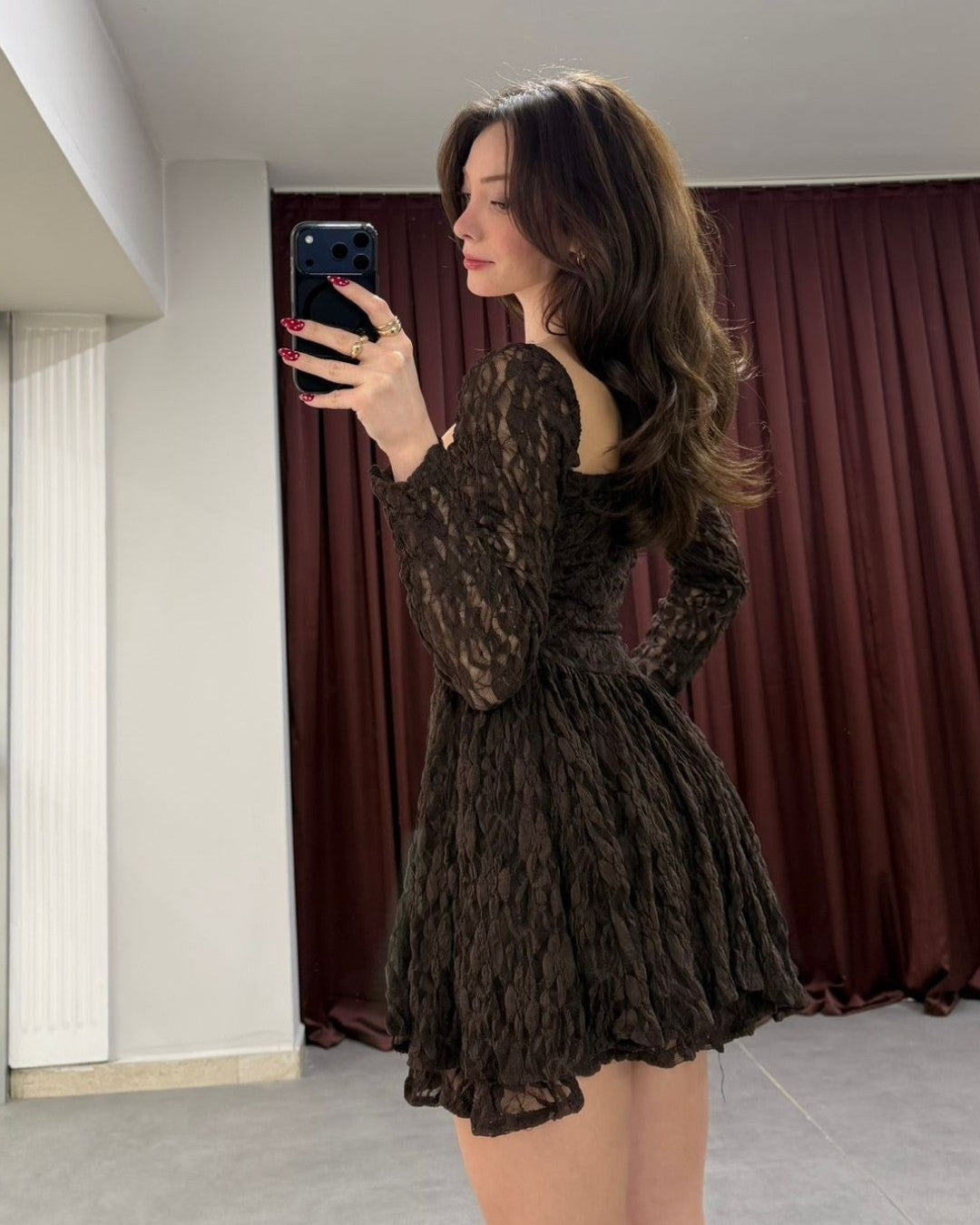 Lace Flare Mini Dress