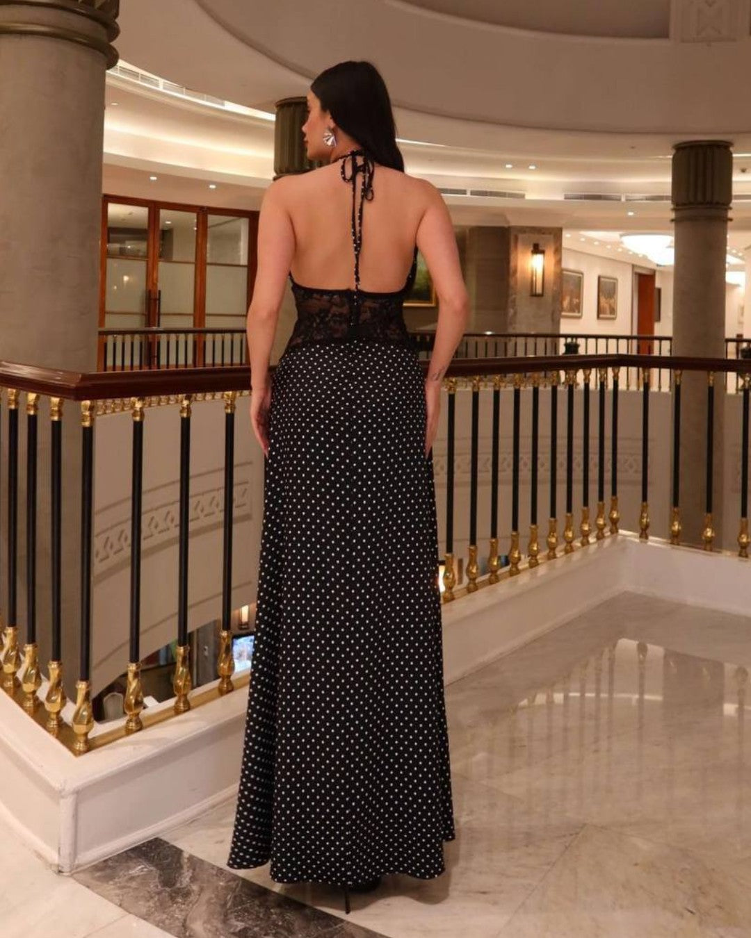 Lace Polka Detailed Dress