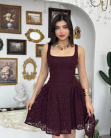 Lace Sculpted Mini Dress