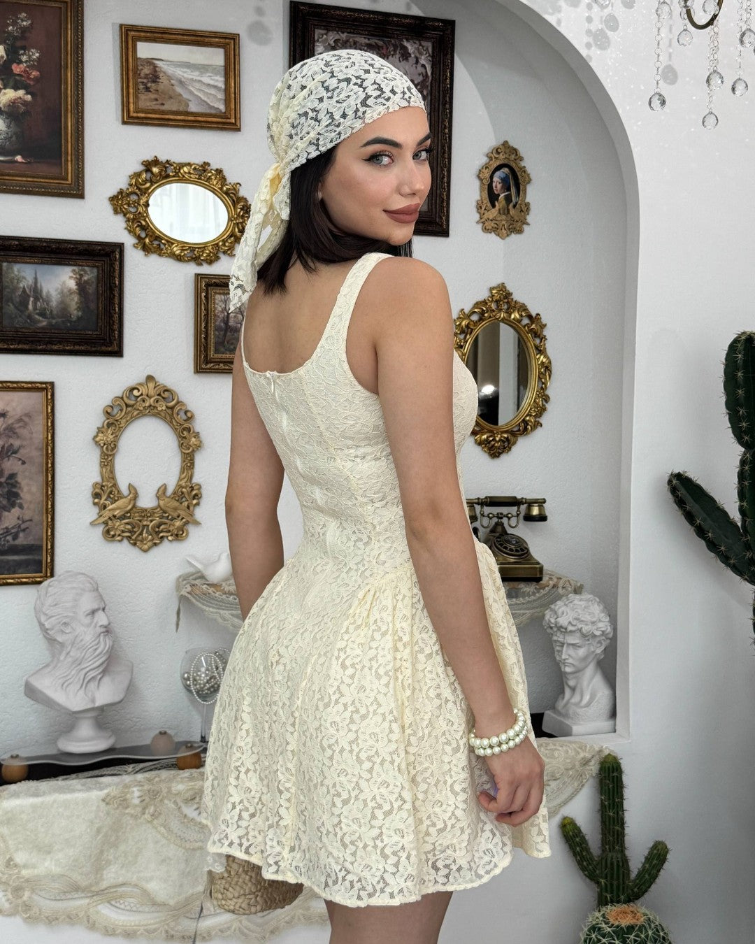 Lace Sculpted Mini Dress