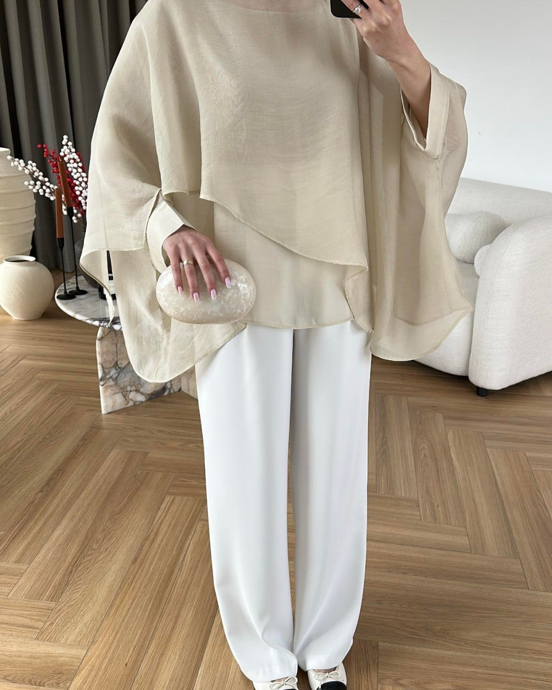 Layered Cape Flow Top