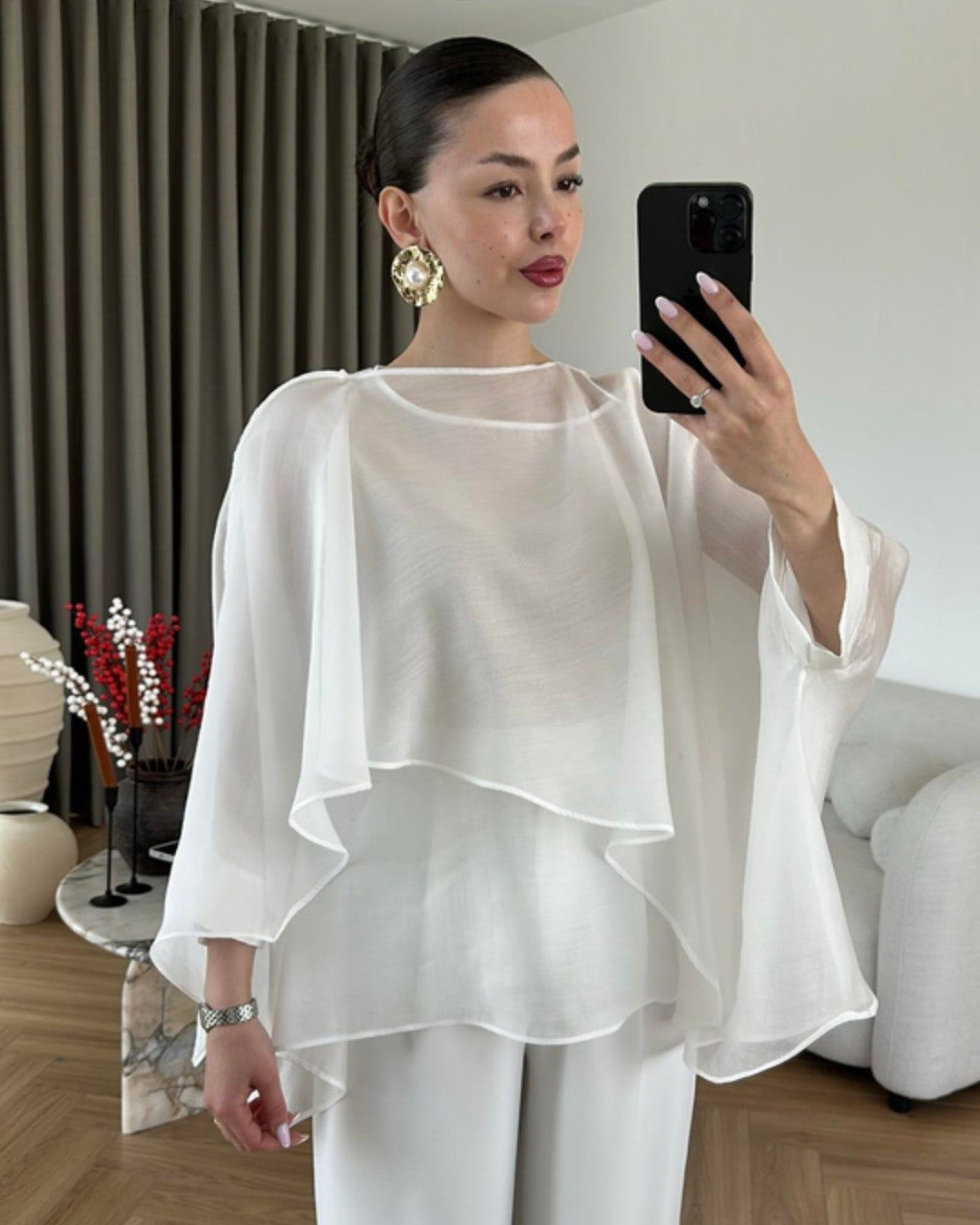 Layered Cape Flow Top