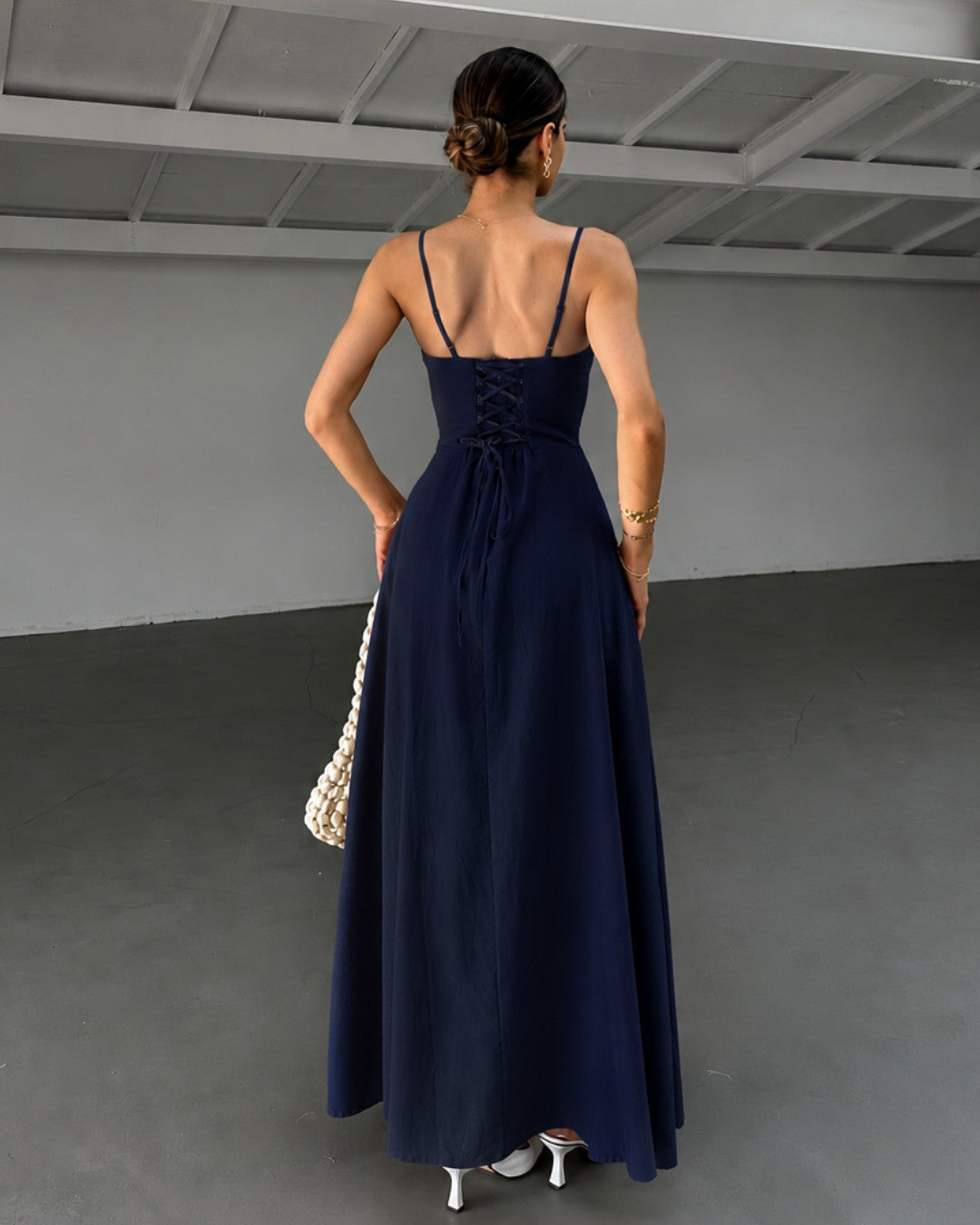 Linen Corset Maxi Dress