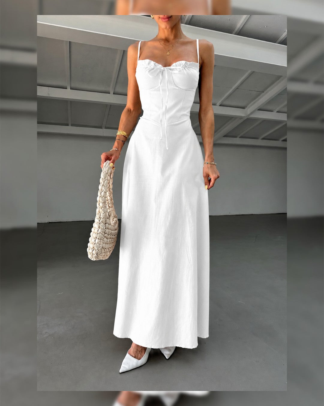 Linen Corset Maxi Dress