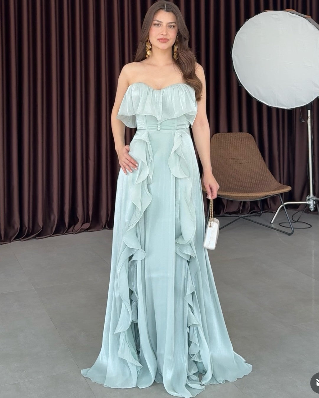 Lisa Ruffle Corset Gown