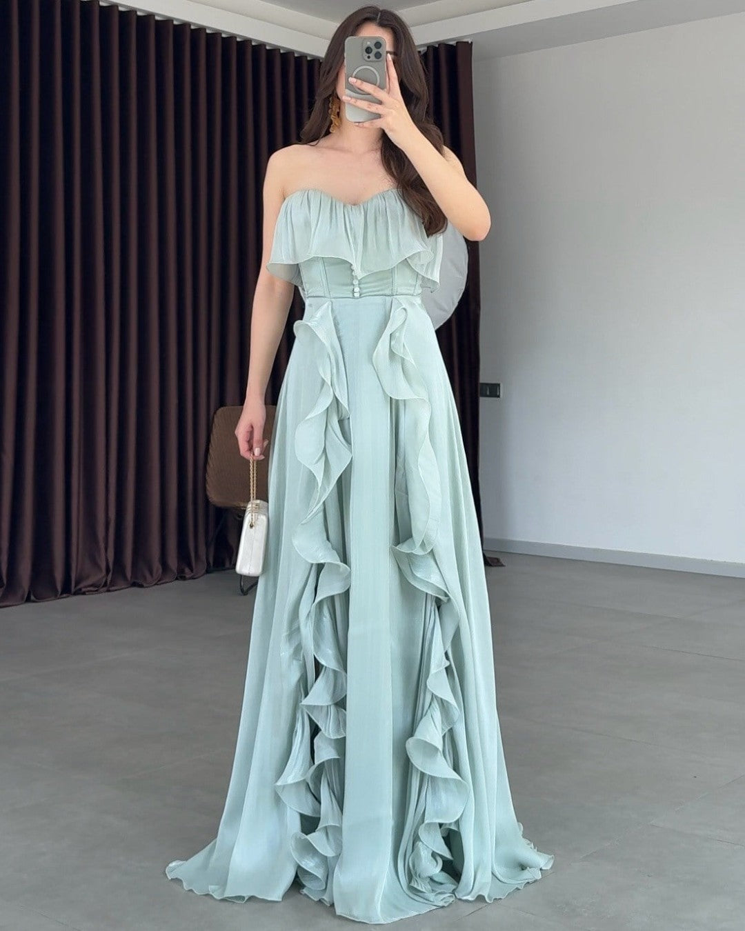 Lisa Ruffle Corset Gown