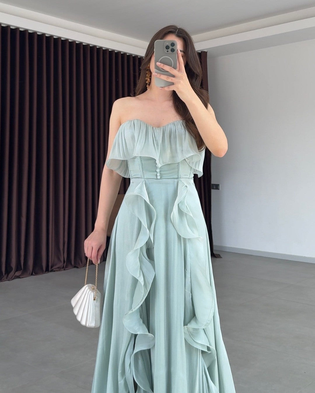 Lisa Ruffle Corset Gown