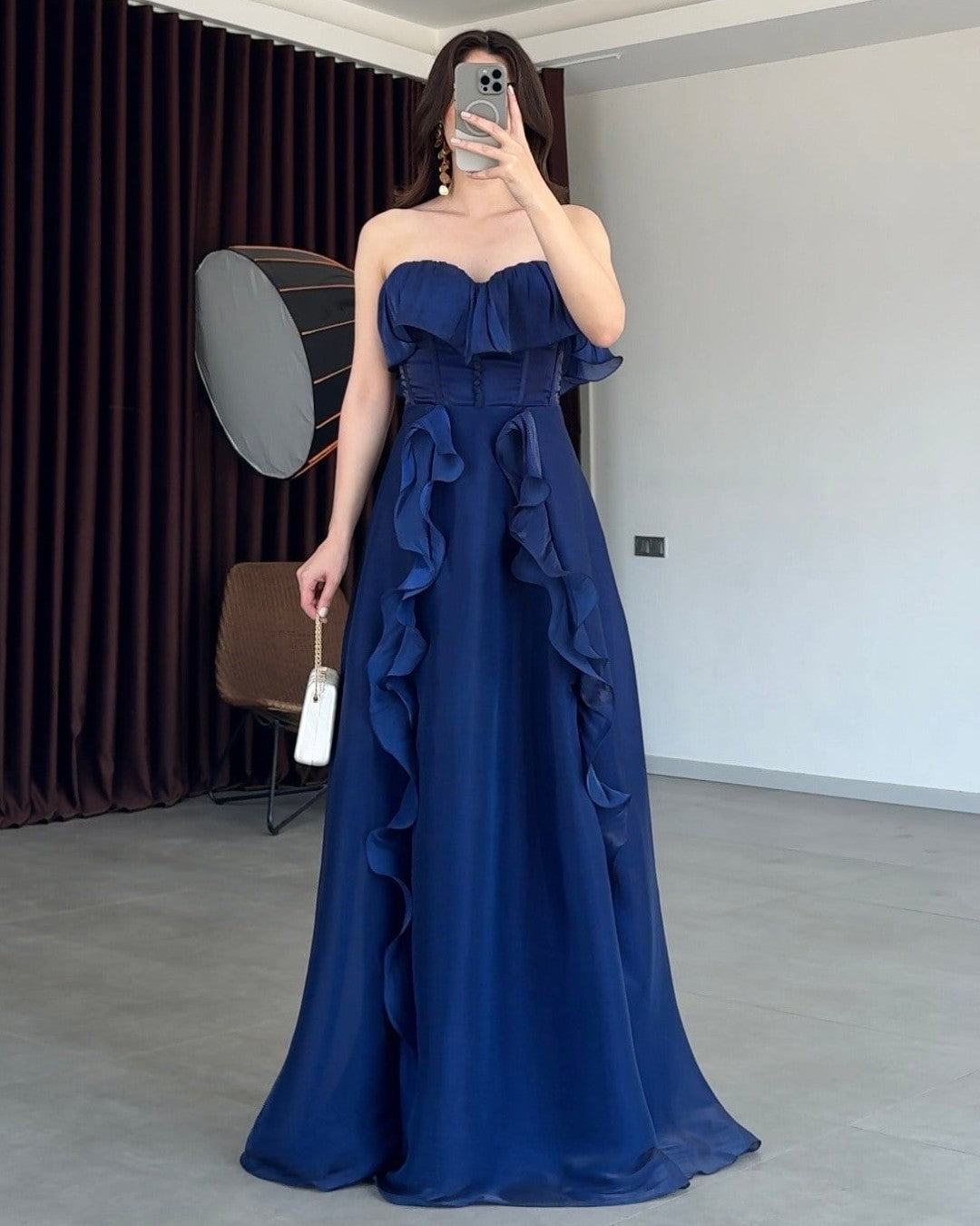 Lisa Ruffle Corset Gown