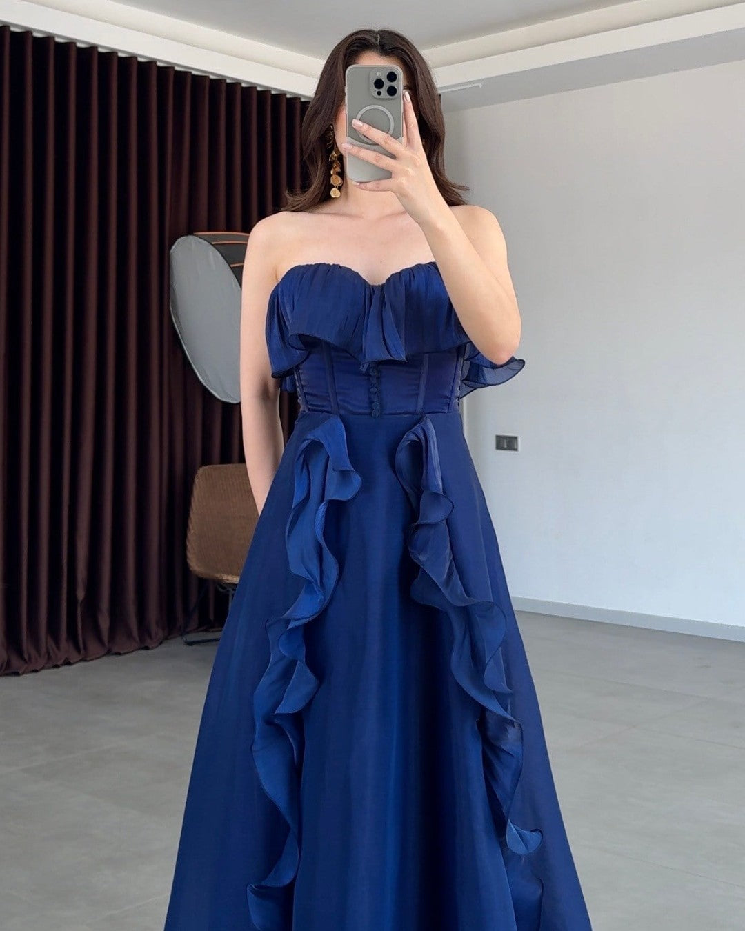Lisa Ruffle Corset Gown