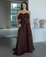 Lisa Ruffle Corset Gown