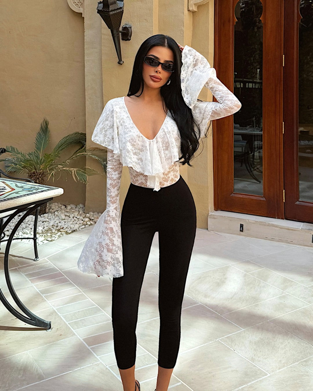 Long Sleeve Lace Bodysuit