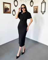 Louvre Cape Midi Dress