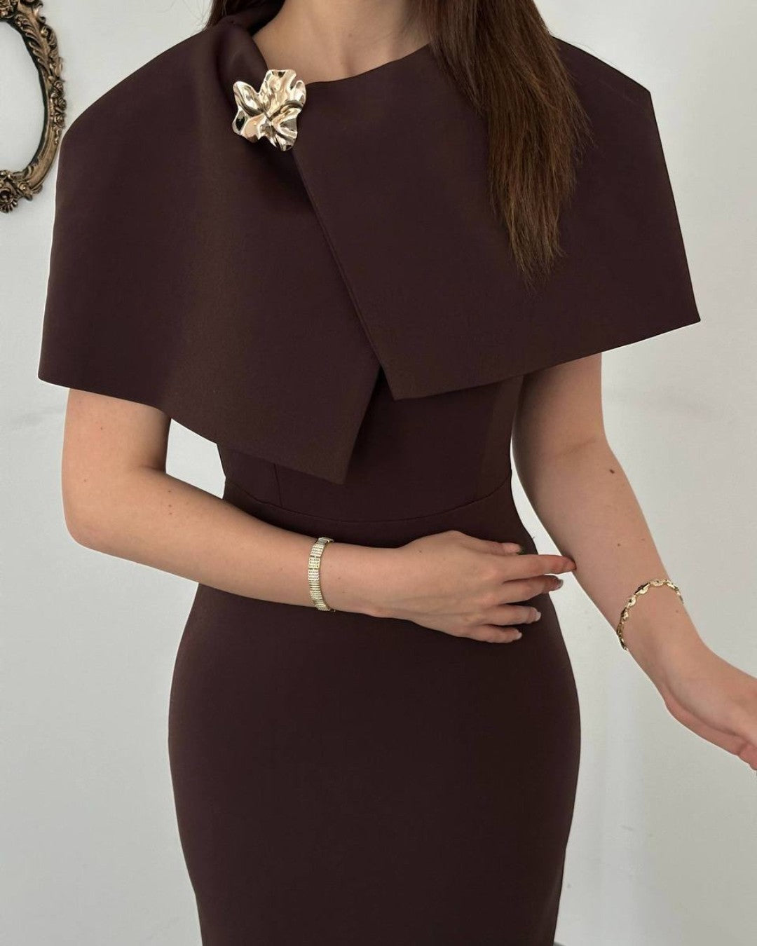 Louvre Cape Midi Dress
