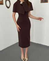 Louvre Cape Midi Dress