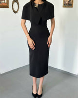 Louvre Cape Midi Dress