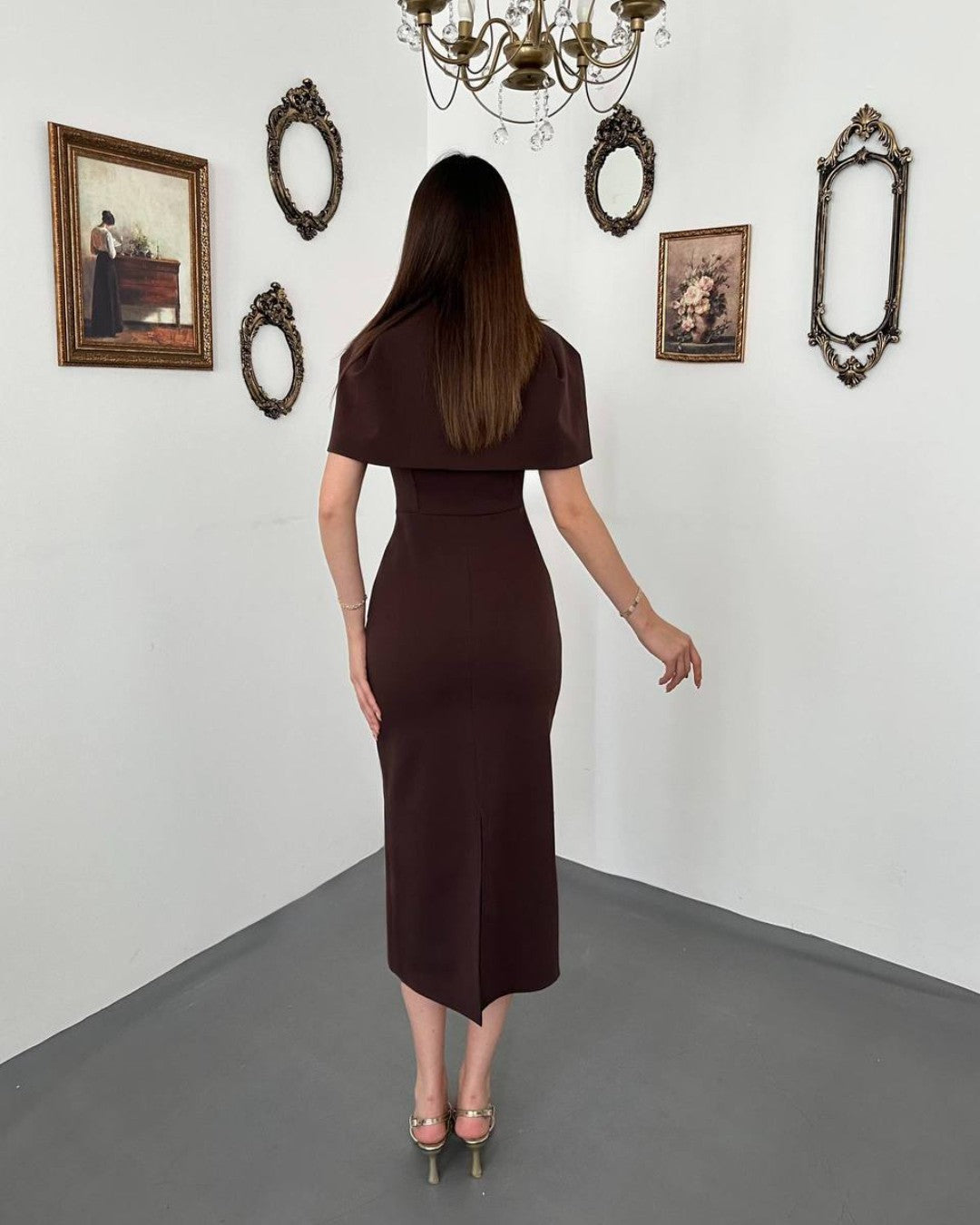 Louvre Cape Midi Dress