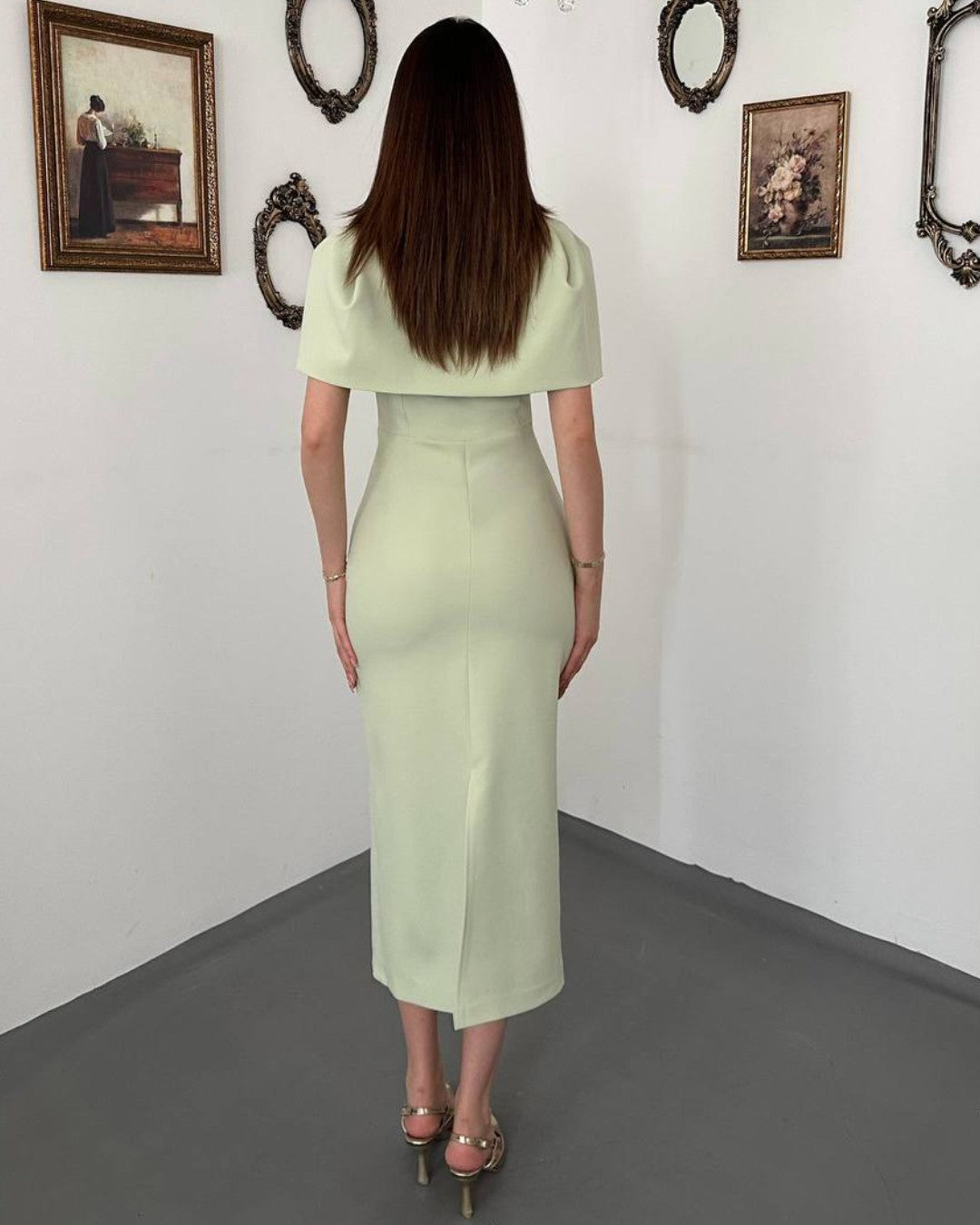 Louvre Cape Midi Dress