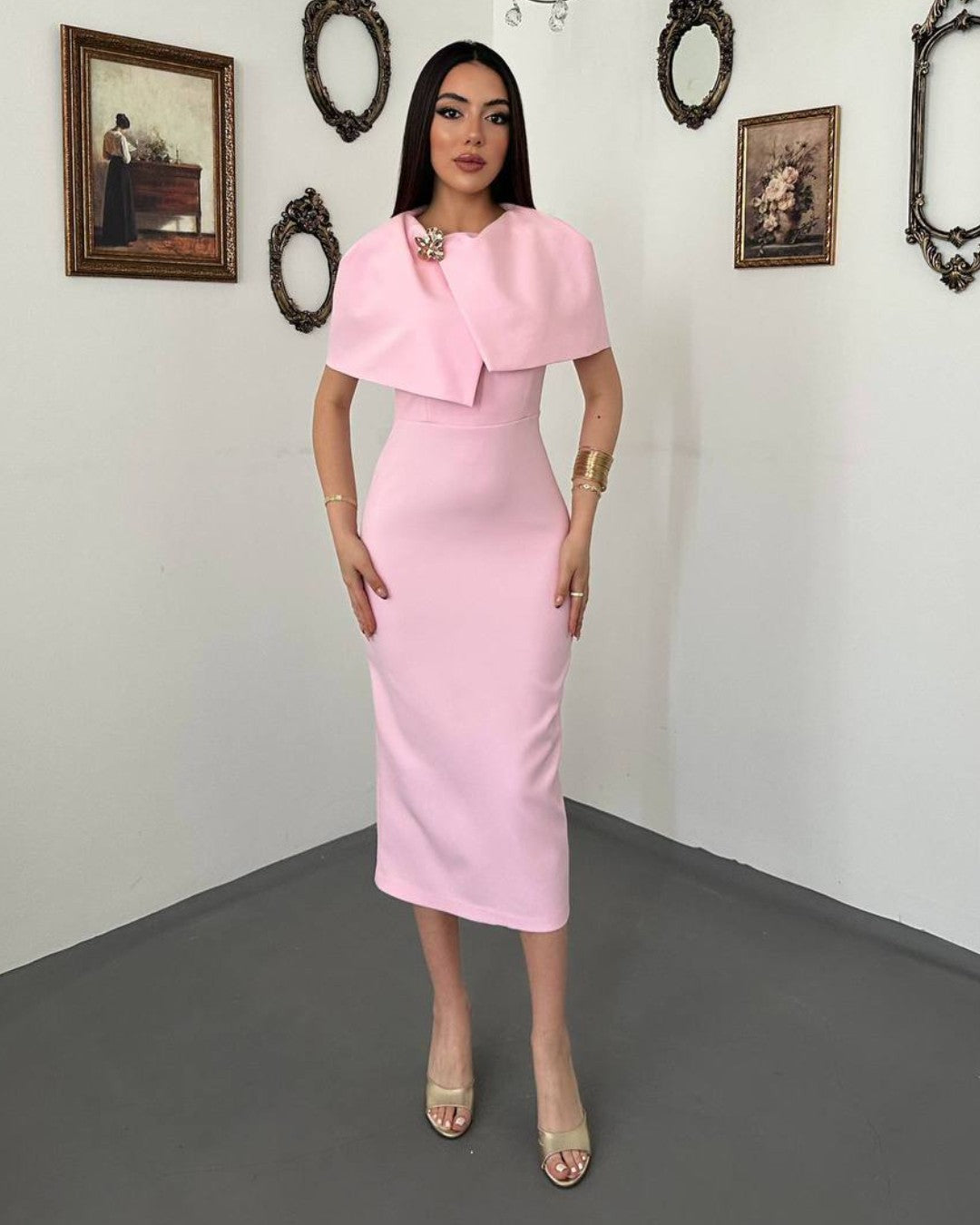 Louvre Cape Midi Dress