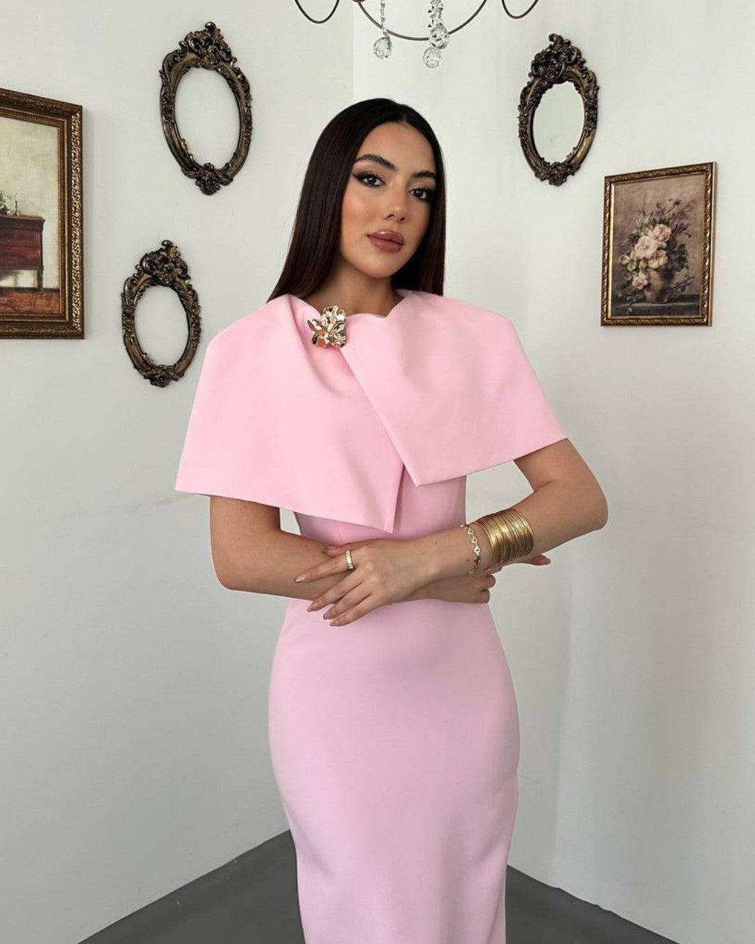 Louvre Cape Midi Dress