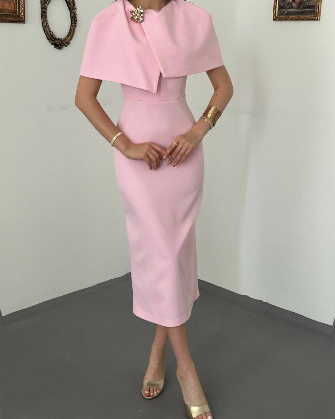 Louvre Cape Midi Dress