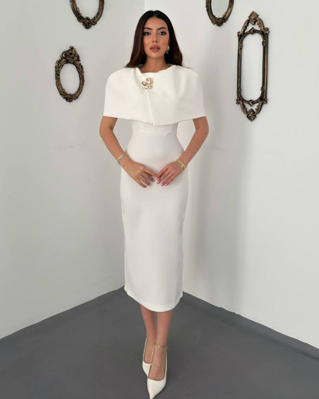 Louvre Cape Midi Dress