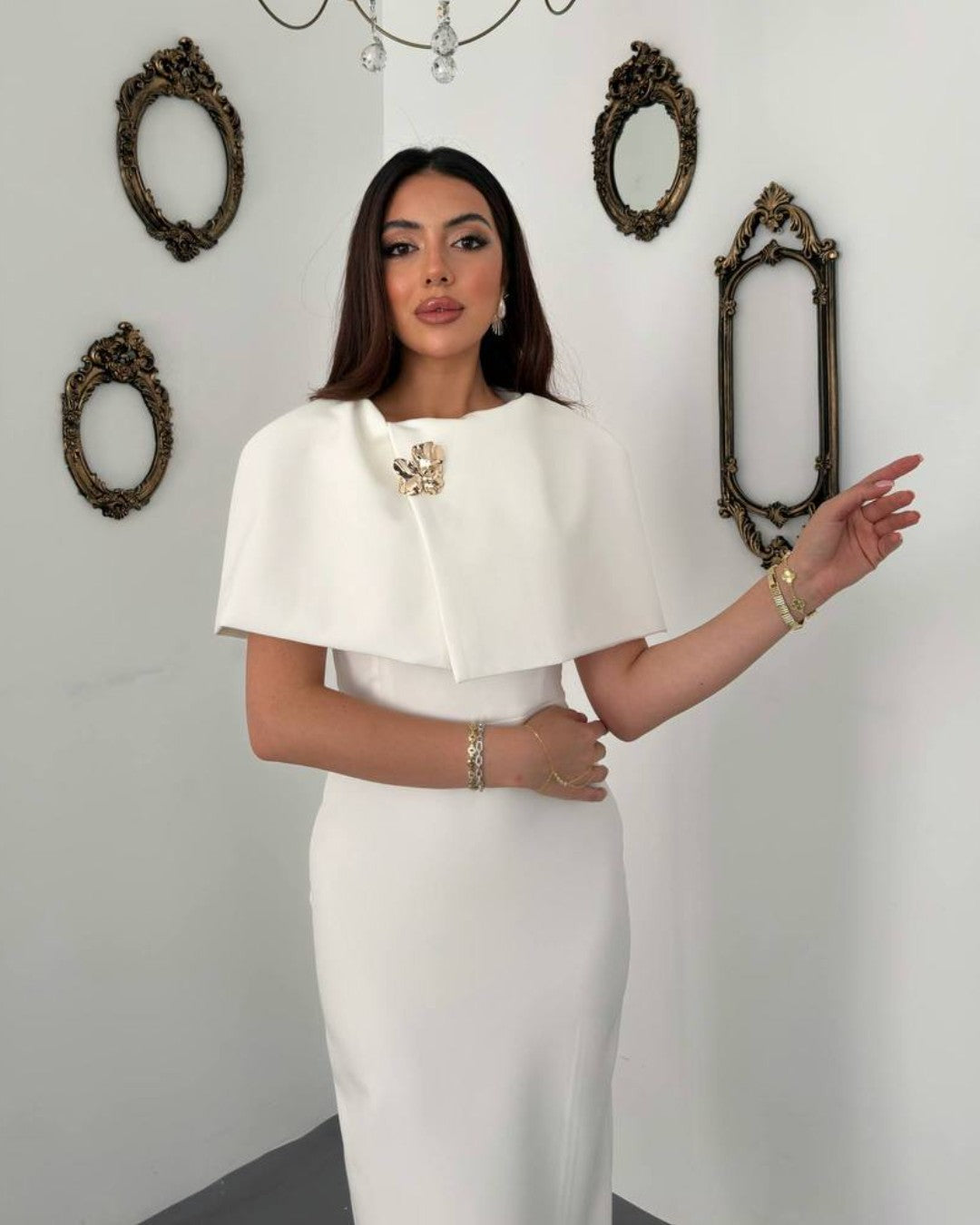 Louvre Cape Midi Dress