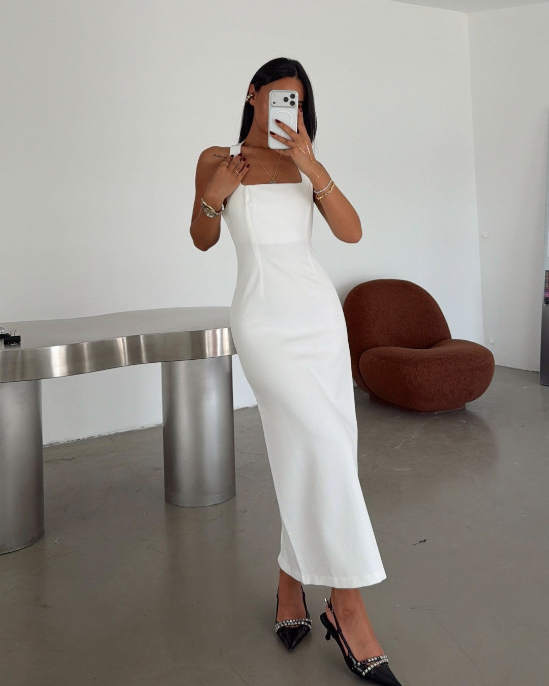 Lureva Square-Neck Dress