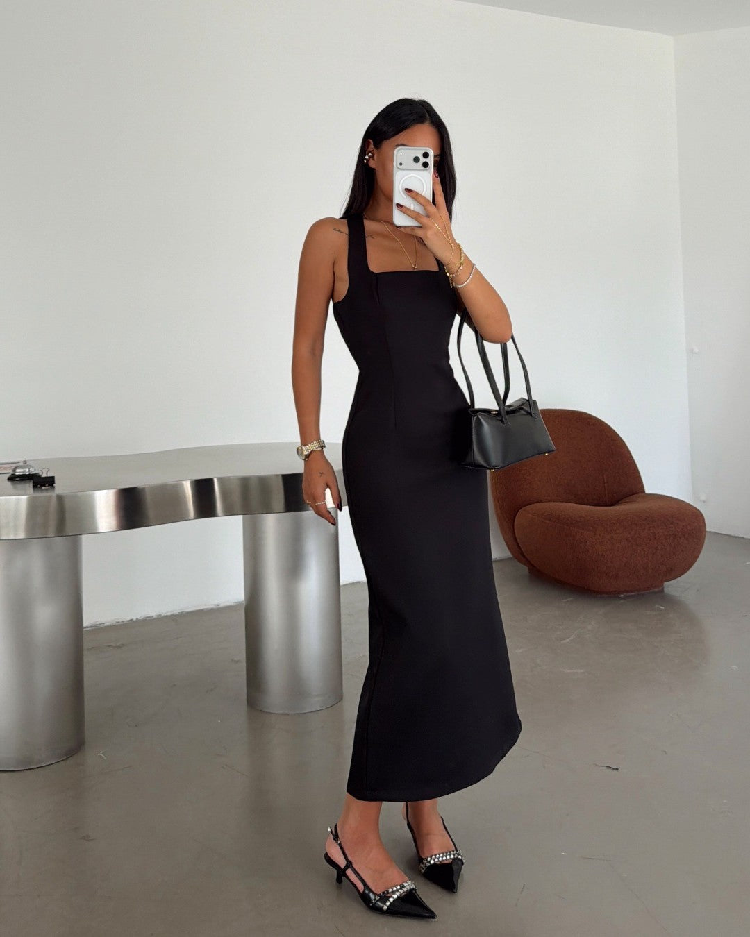 Lureva Square-Neck Dress