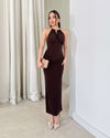 Luxe Sculpt Halter Neck Dress