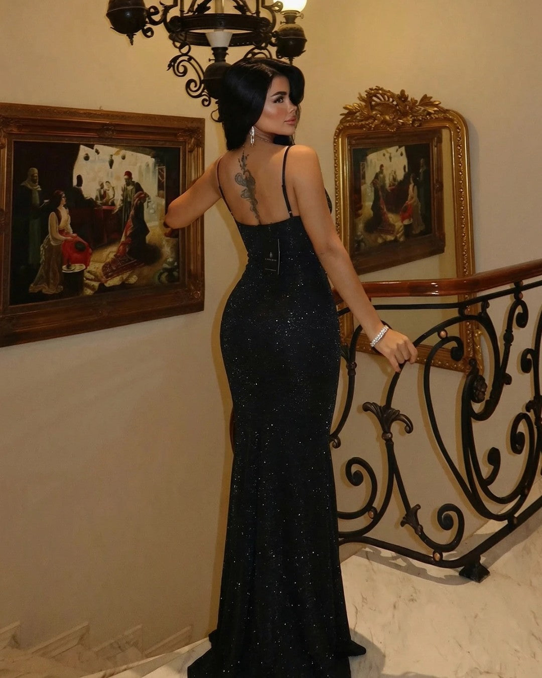 Luxury Black Sculpted Gown