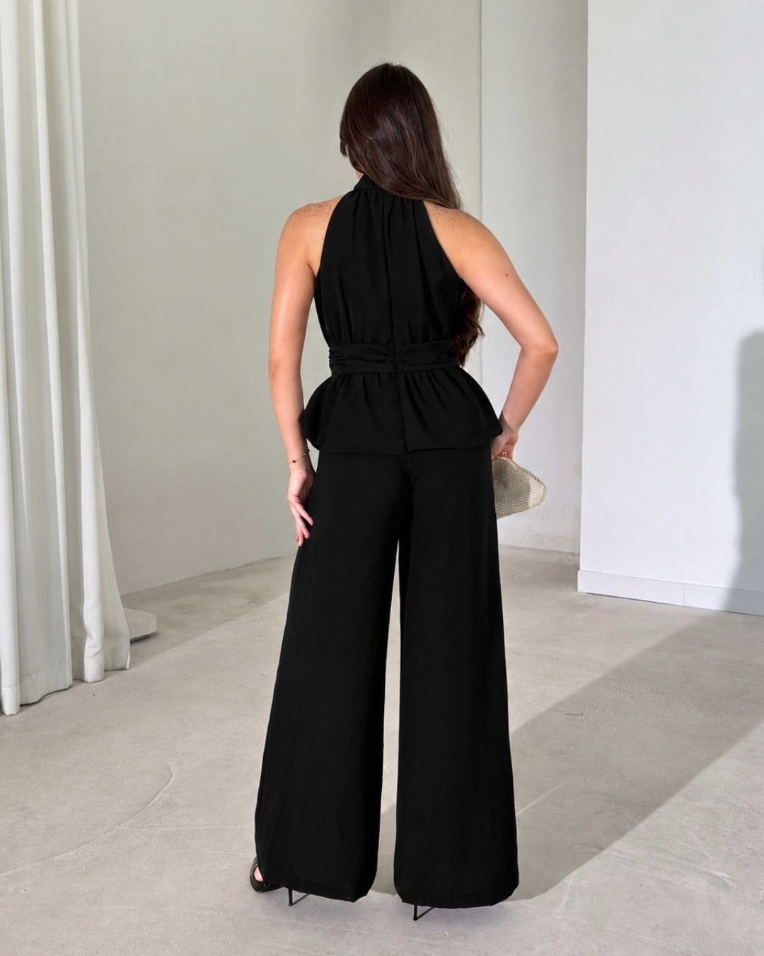 Marielle Halter Peplum Jumpsuit