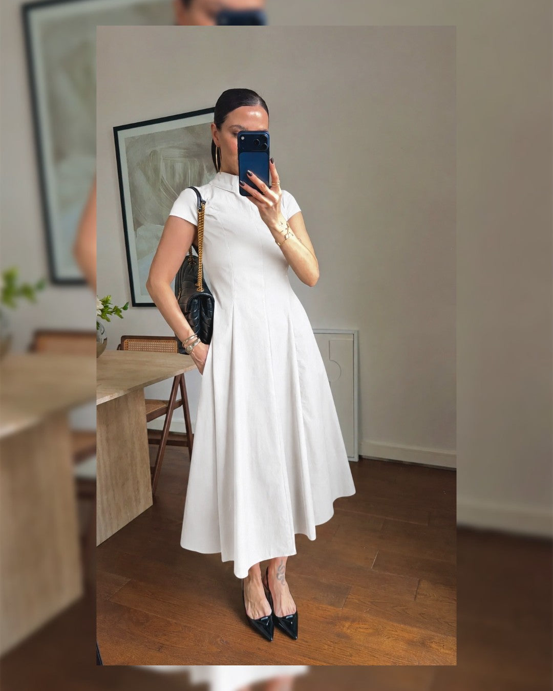 Marielle High-Neck Midi Dress