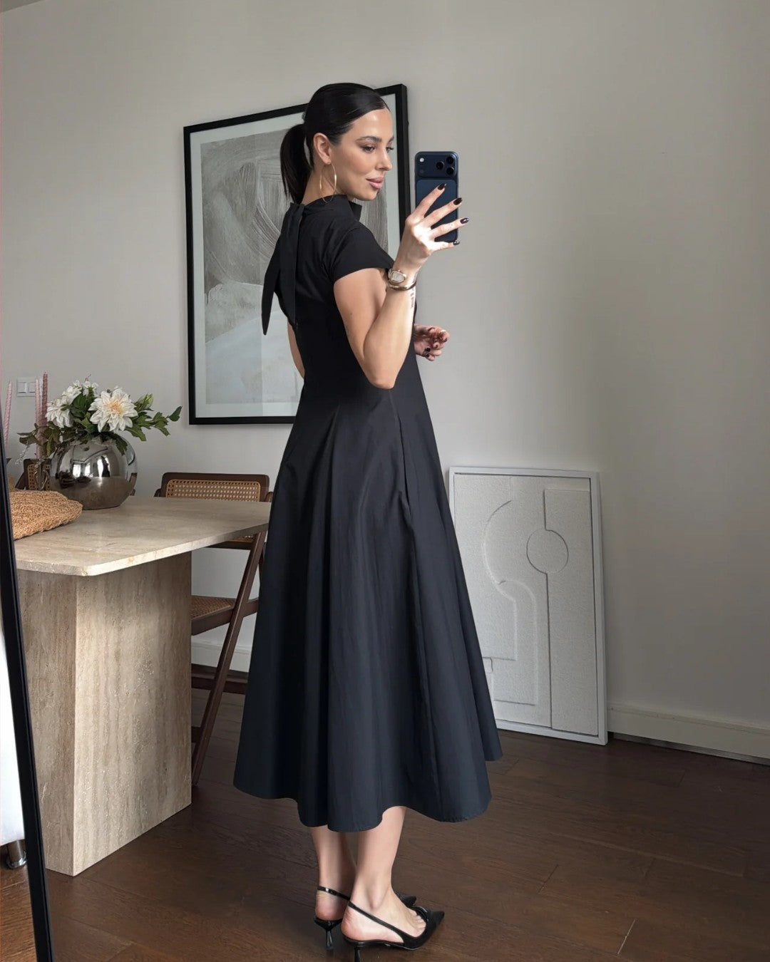 Marielle High-Neck Midi Dress