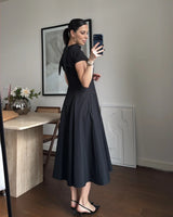 Marielle High-Neck Midi Dress