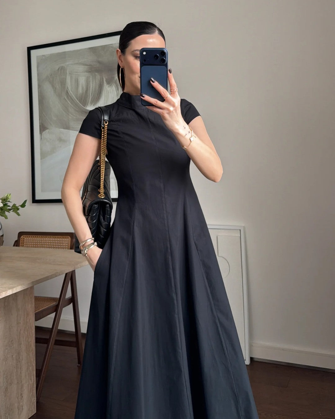 Marielle High-Neck Midi Dress